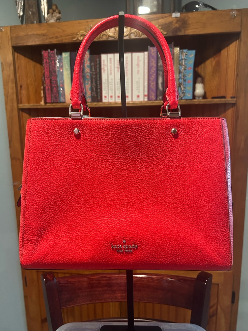kate spade Bright Red Pebbled Leather Satchel